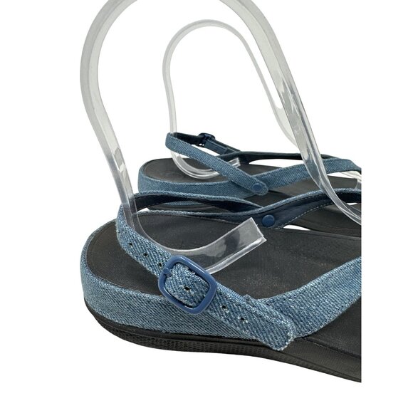 Fit Flop Womens The Skinny Adjustable Denim Strap Sandals Size 7 - Picture 2 of 11